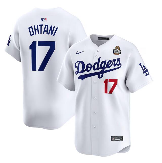 Los Angeles Dodgers #17 Shohei Ohtani White 2024 World Series Home Limited Stitched Jersey